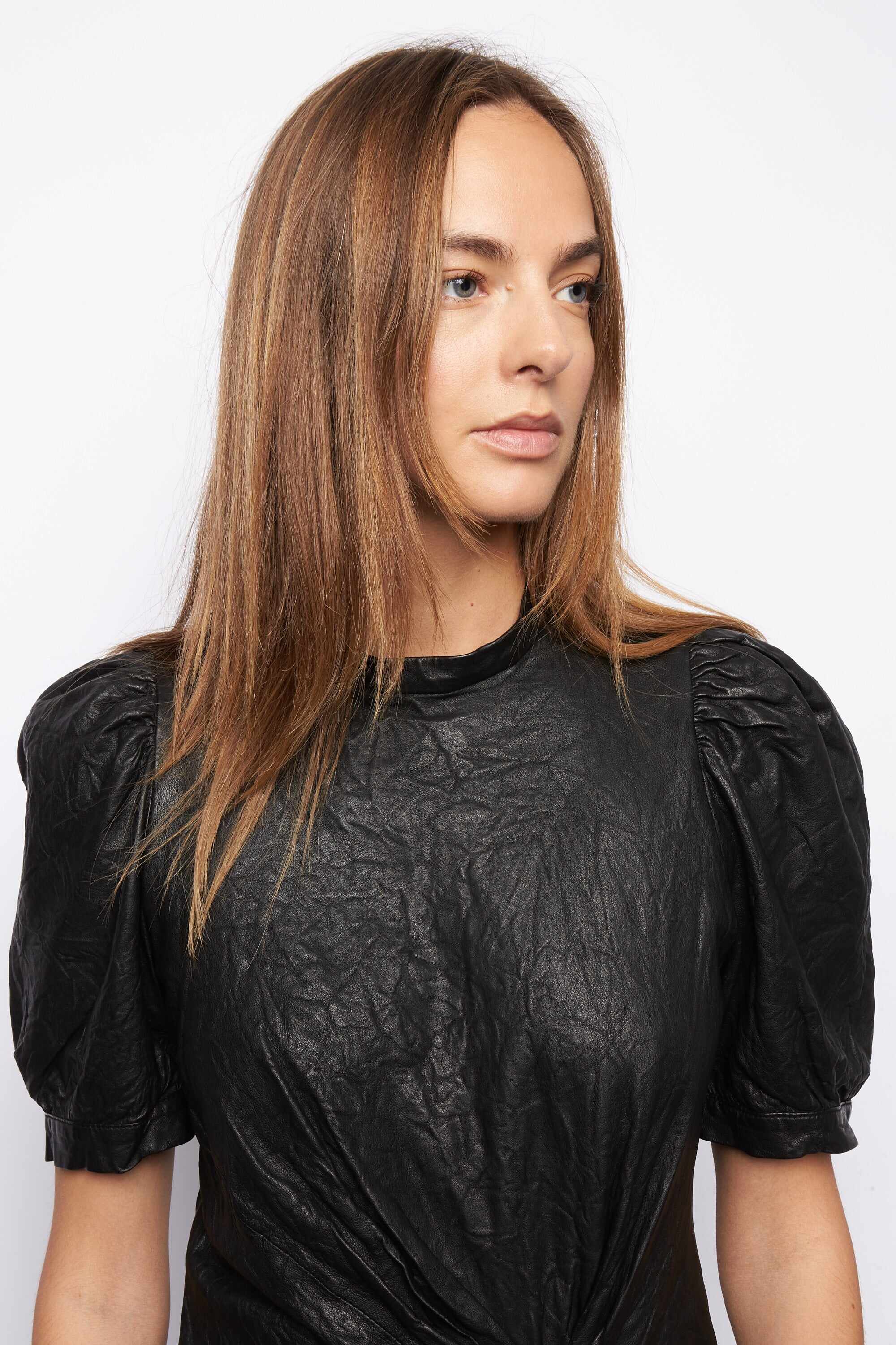 Rixe Dress Cuir Froisse Noir